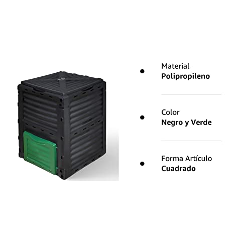 VOUNOT Compostador Jardín 300L, Compostera Organica, Negro y Verde