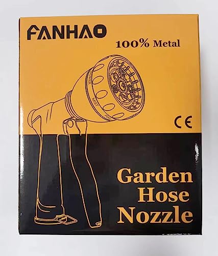 FANHAO Pistola de Riego, Pistola de riego 100% resistente de metal, 7 Modos Pulverizar