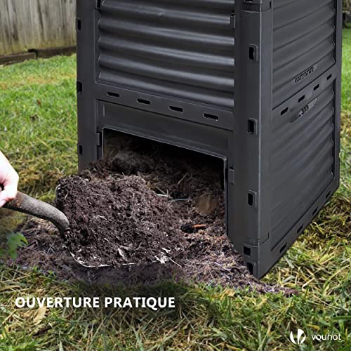 VOUNOT Compostador Jardín 300L, Compostera Organica, Negro y Verde