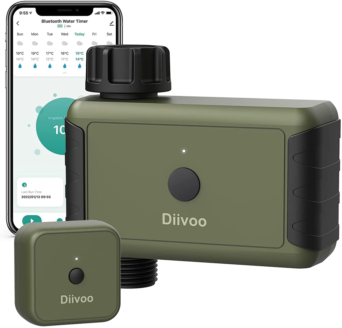 Diivoo Programador de Riego WiFi, Temporizador Riego Automático con 2 Modos de riego &20 Programas & Retraso en la Lluvia, Riego Automatico Compatible con Alexa y Smart Life App para Jardín