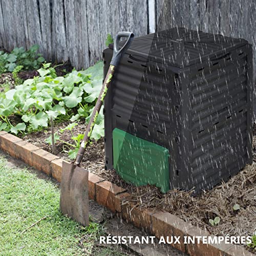 VOUNOT Compostador Jardín 300L, Compostera Organica, Negro y Verde
