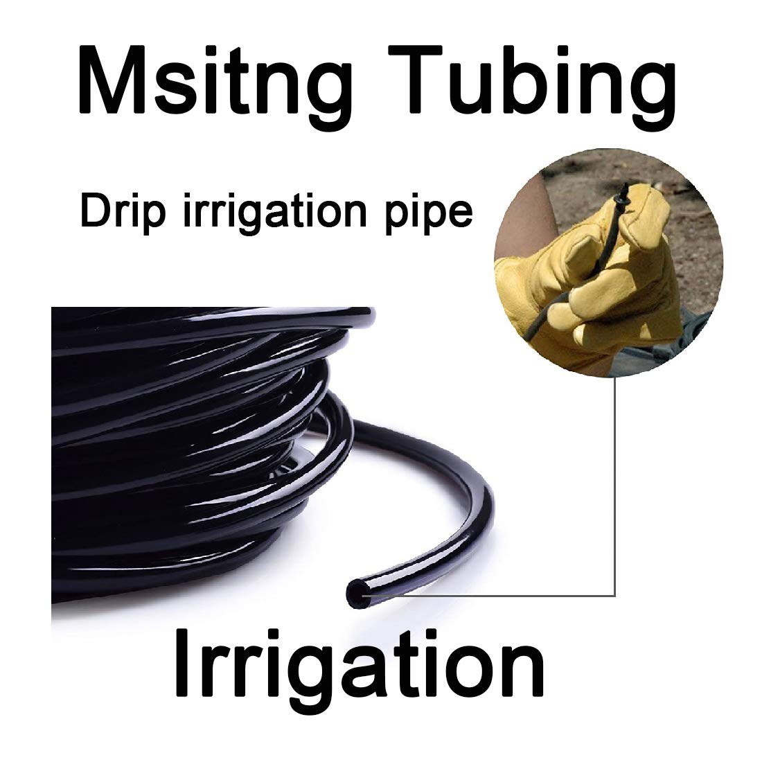 Furnrubden Tubo de riego por goteo de 1/4 pulgadas, kit de goteo de riego automático de 1/4 pulgadas