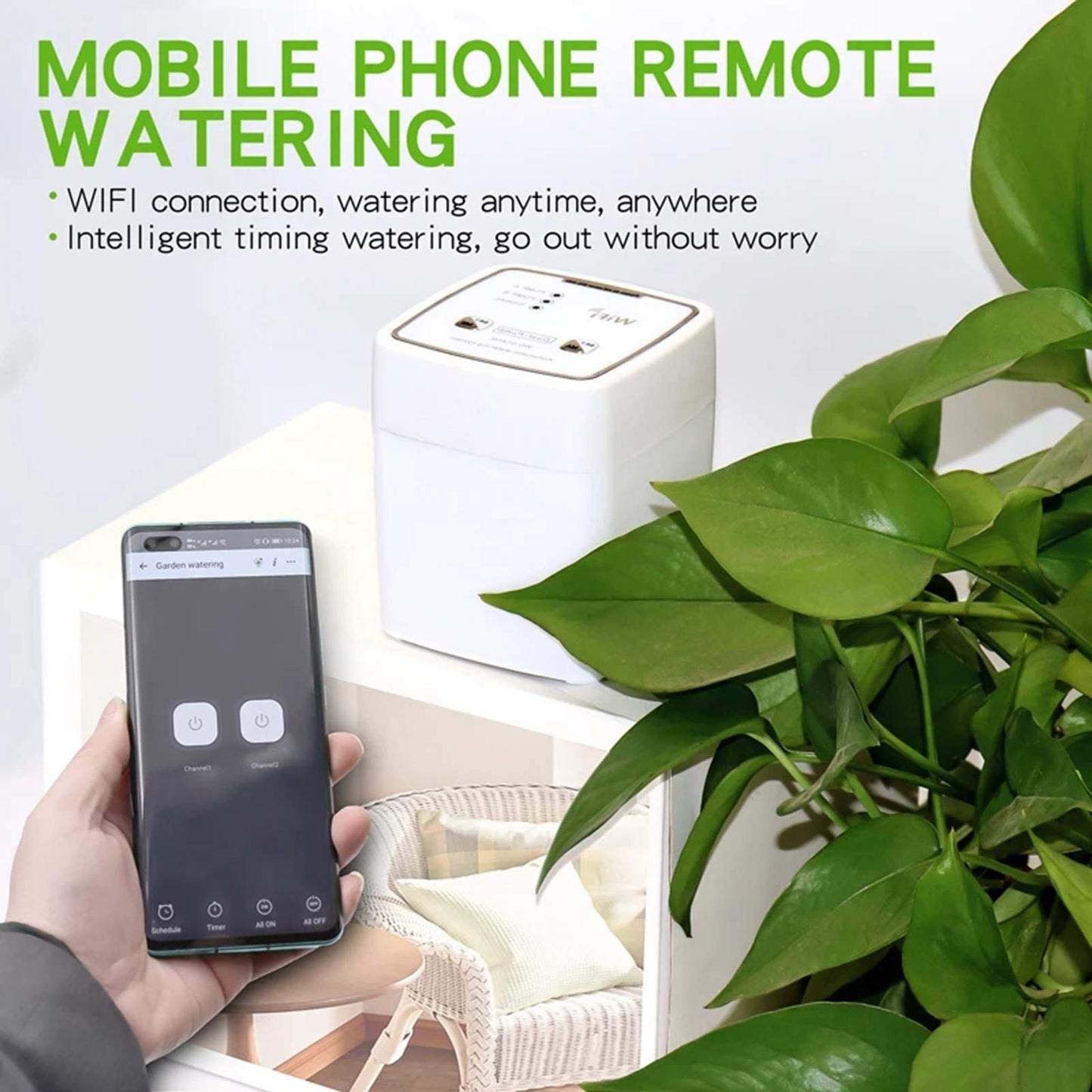Sistema de riego automático WIFI,DIY con temporizador,soporte para 20 plantas