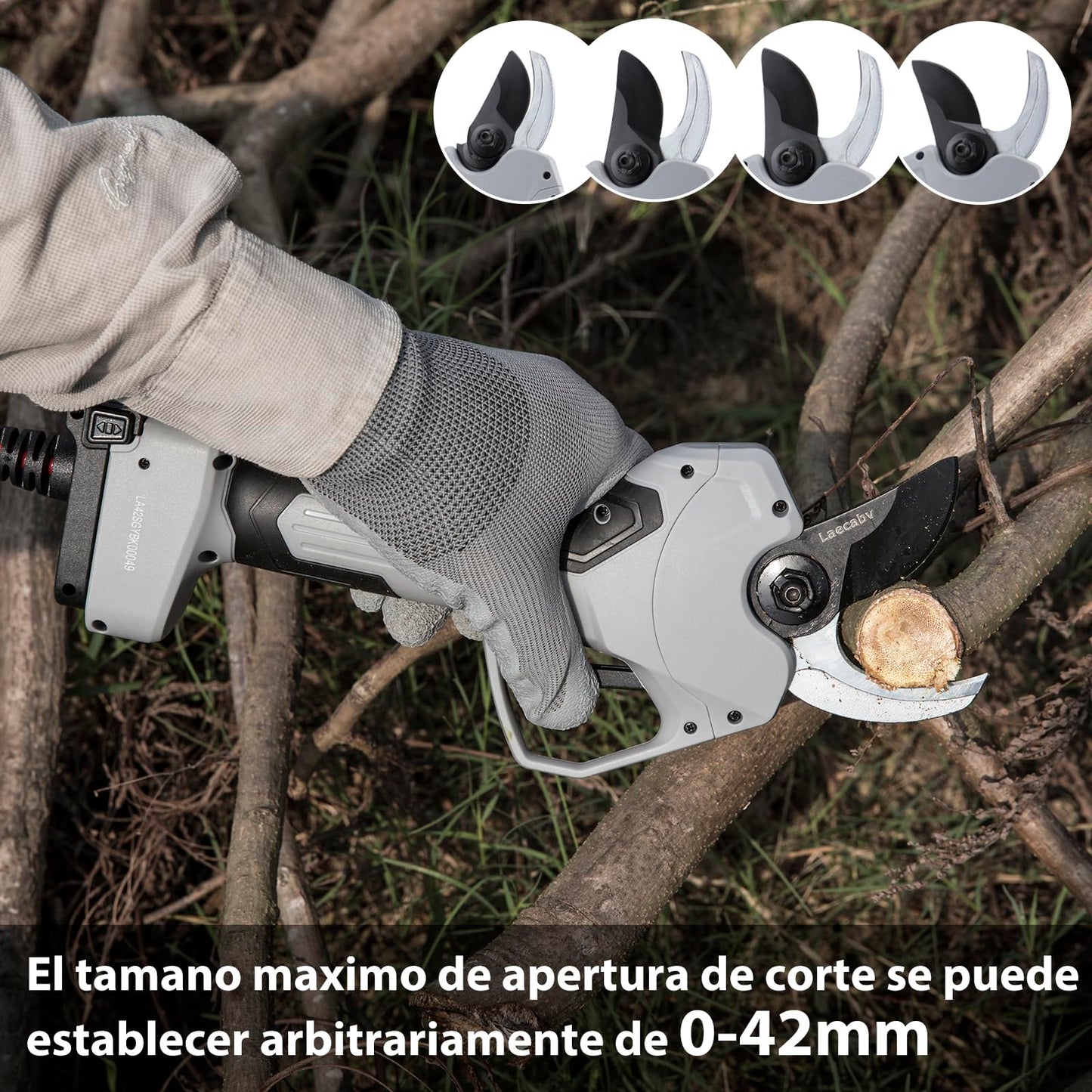Tijeras de Podar Electricas, LA42S Profesional, con 2 Piezas 25V/4Ah Litio Recargable