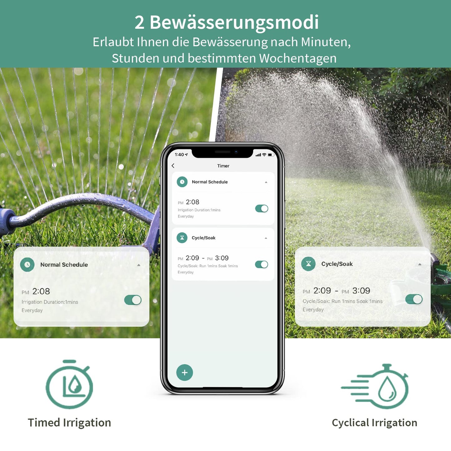 Diivoo Programador de Riego WiFi, Temporizador Riego Automático con 2 Modos de riego &20 Programas & Retraso en la Lluvia, Riego Automatico Compatible con Alexa y Smart Life App para Jardín