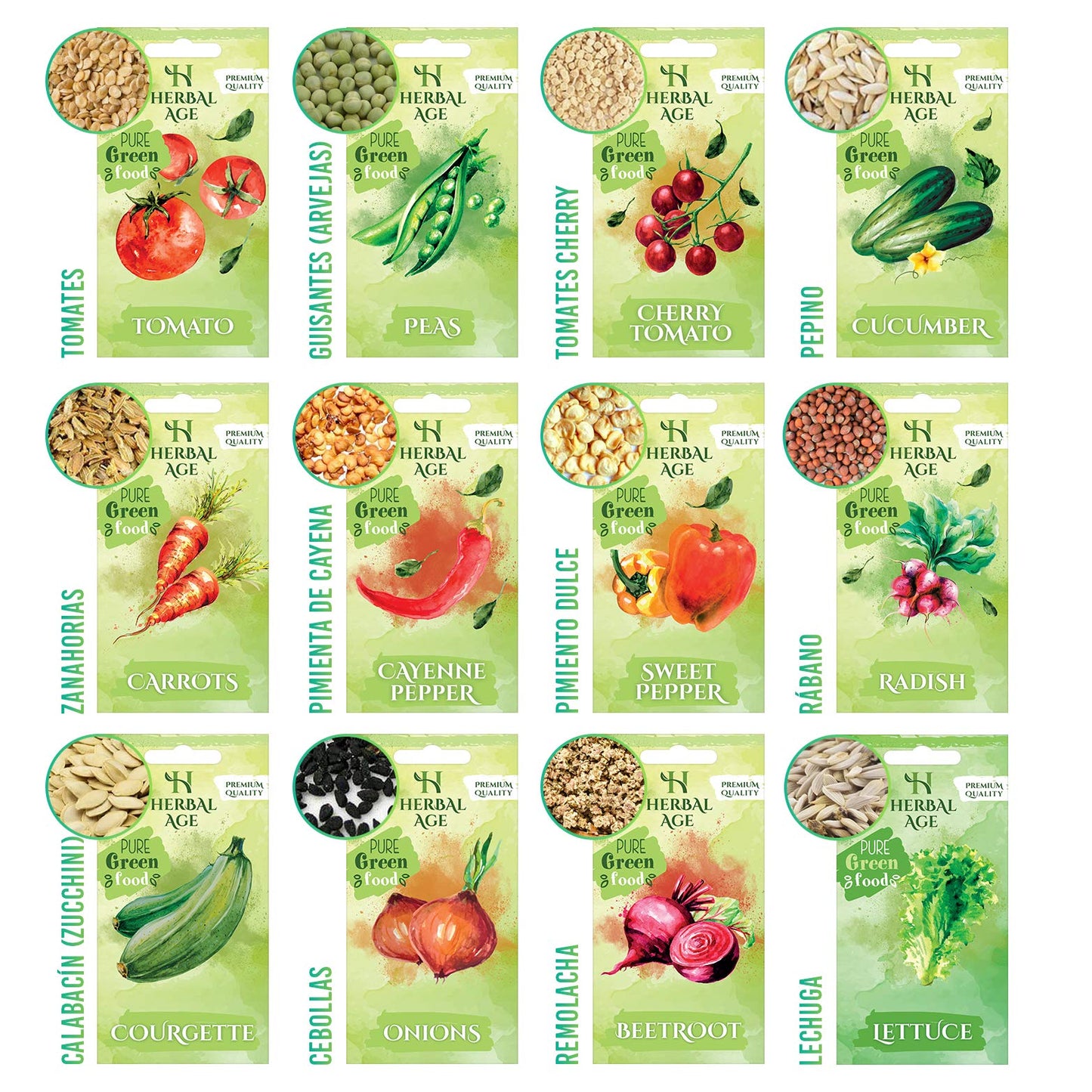 Semillas Huerto Urbano De 12 Vegetales, Ecologicas