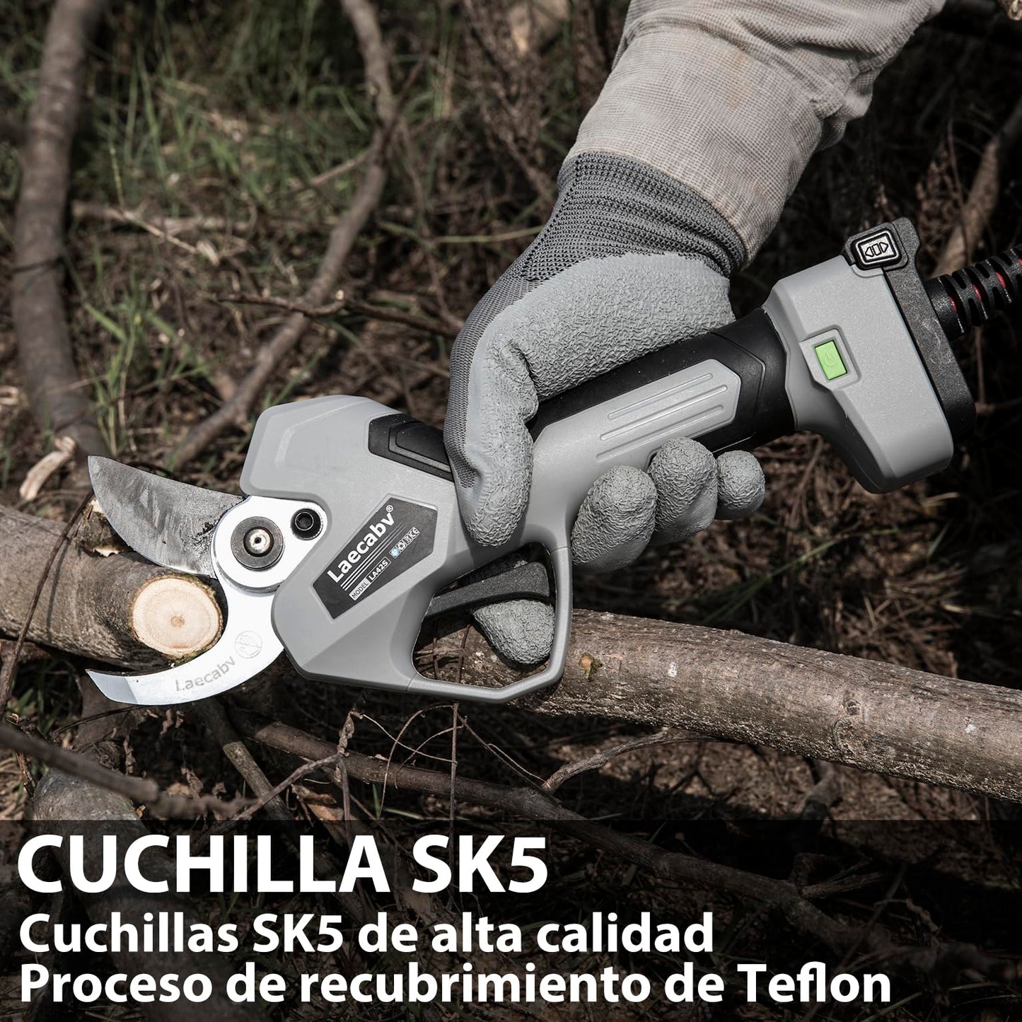 Tijeras de Podar Electricas, LA42S Profesional, con 2 Piezas 25V/4Ah Litio Recargable
