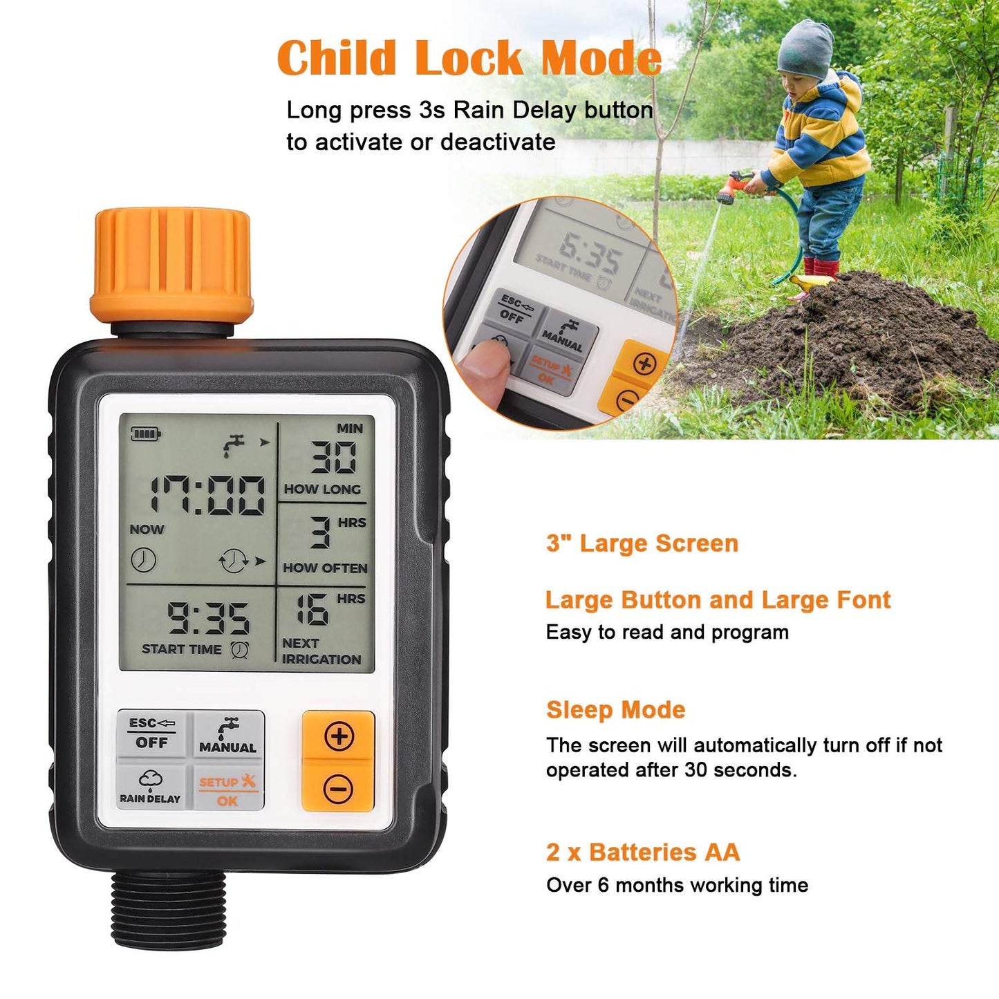 Johgee Temporizador de Riego Automatico Jardín