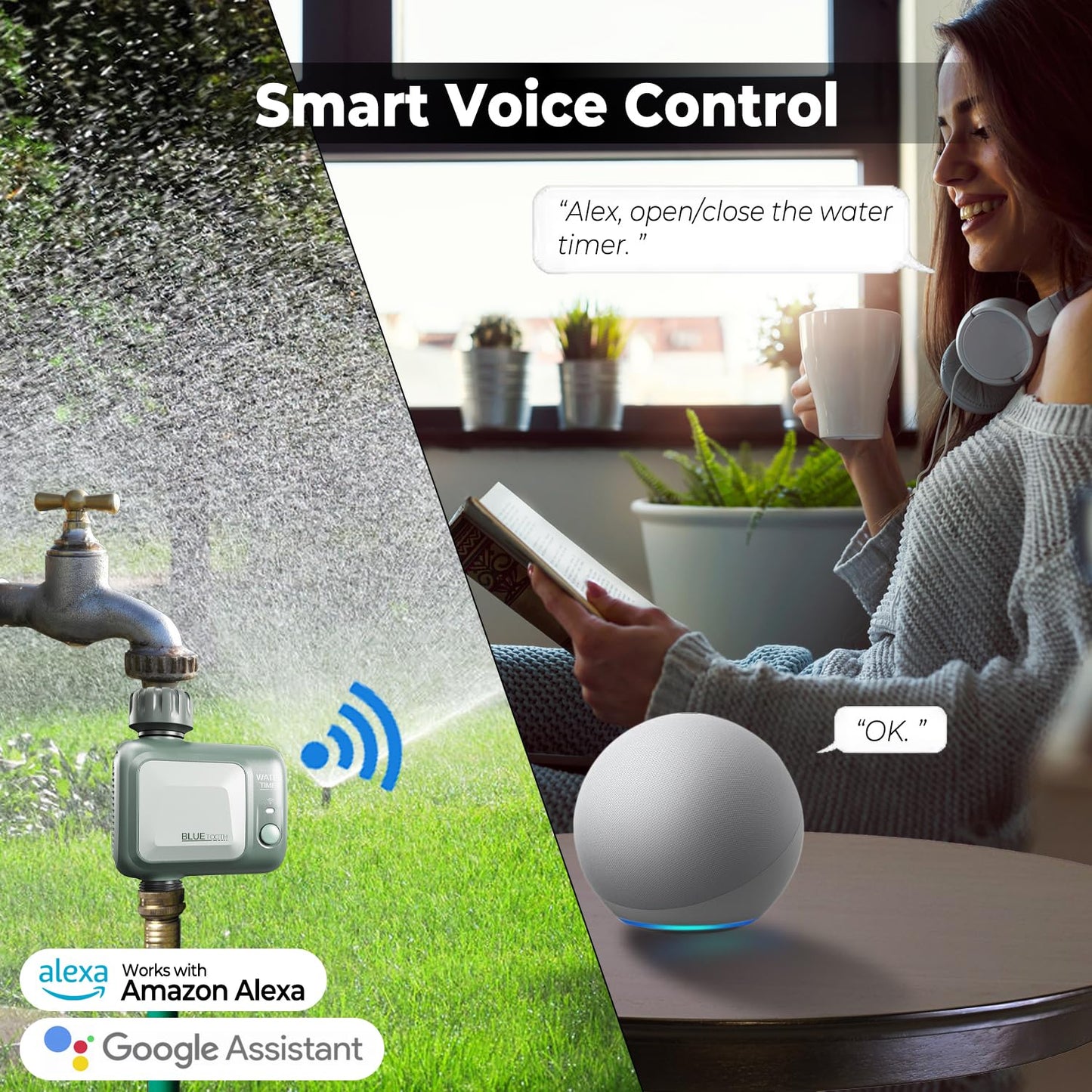 Programador Riego WiFi, johgee Riego automatico WiFi Temporizador Riego, Controlador de Riego inteligente con control APP y clima conectado, temporizador de riego programable y riego remoto