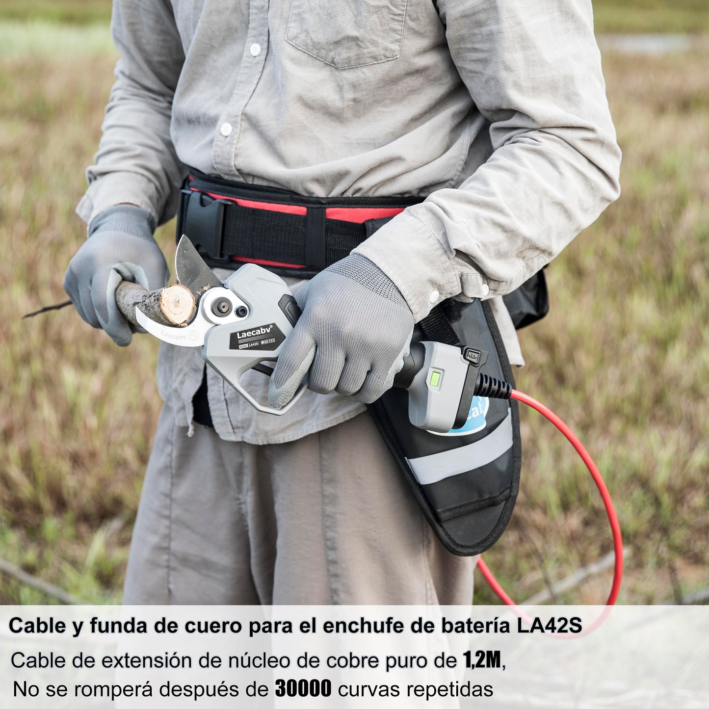 Tijeras de Podar Electricas, LA42S Profesional, con 2 Piezas 25V/4Ah Litio Recargable