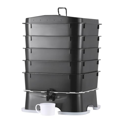 VEVOR Compostador de Lombrices 50 L con 5 Bandejas  Lombricultura