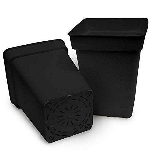 PACK DE 10 MACETAS CUADRADAS DE PLÁSTICO NEGRA DE 7L - 20x20x27,5 CM