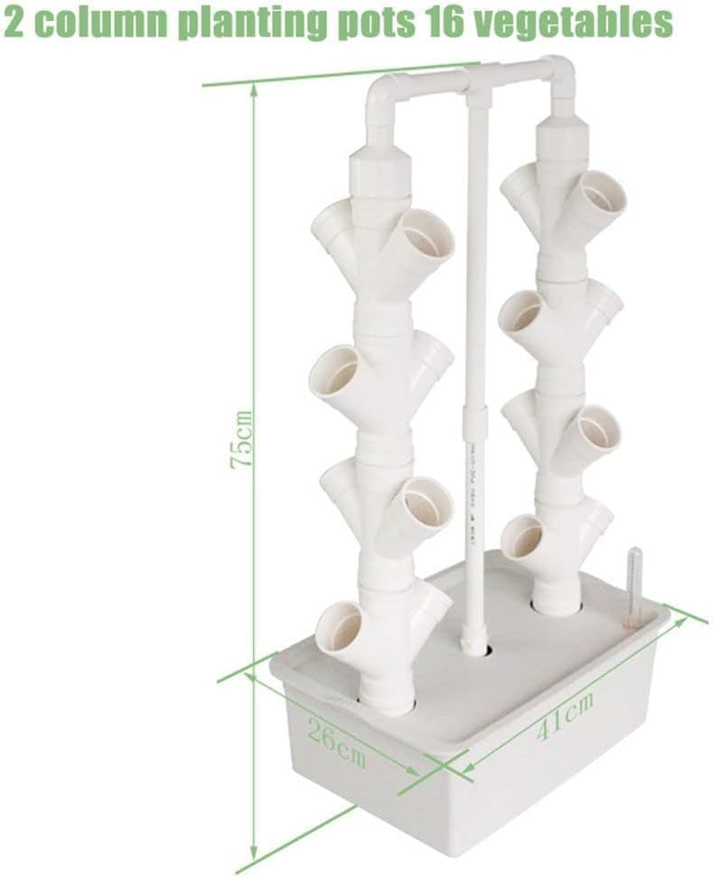 torre hidropónica vertical, kit hidropónico de tubería de PVC de 16/24/32 macetas