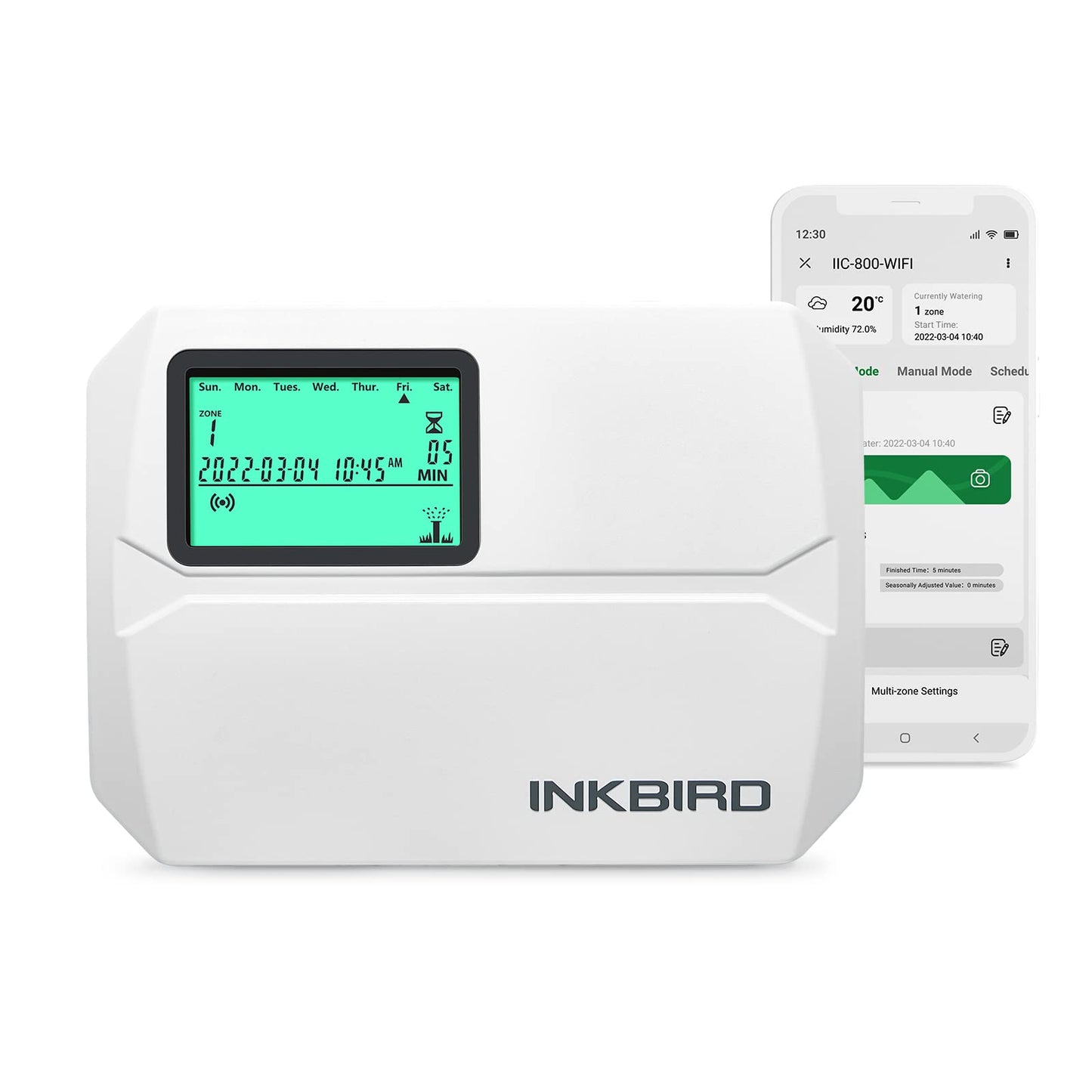 Inkbird IIC-800 Programador Riego WiFi 8 Zonas,Controlador de Rociador Inteligente Memoria Incorporada ,Ajuste Estacional