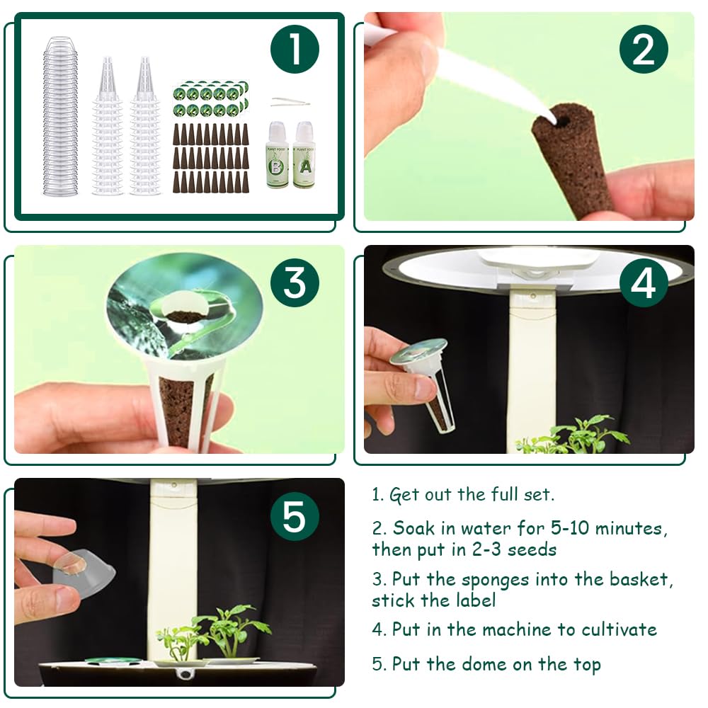 Kit Jardinería Hidropónica Interior,  Completo con nutrientes sólidos A & B para Plantas