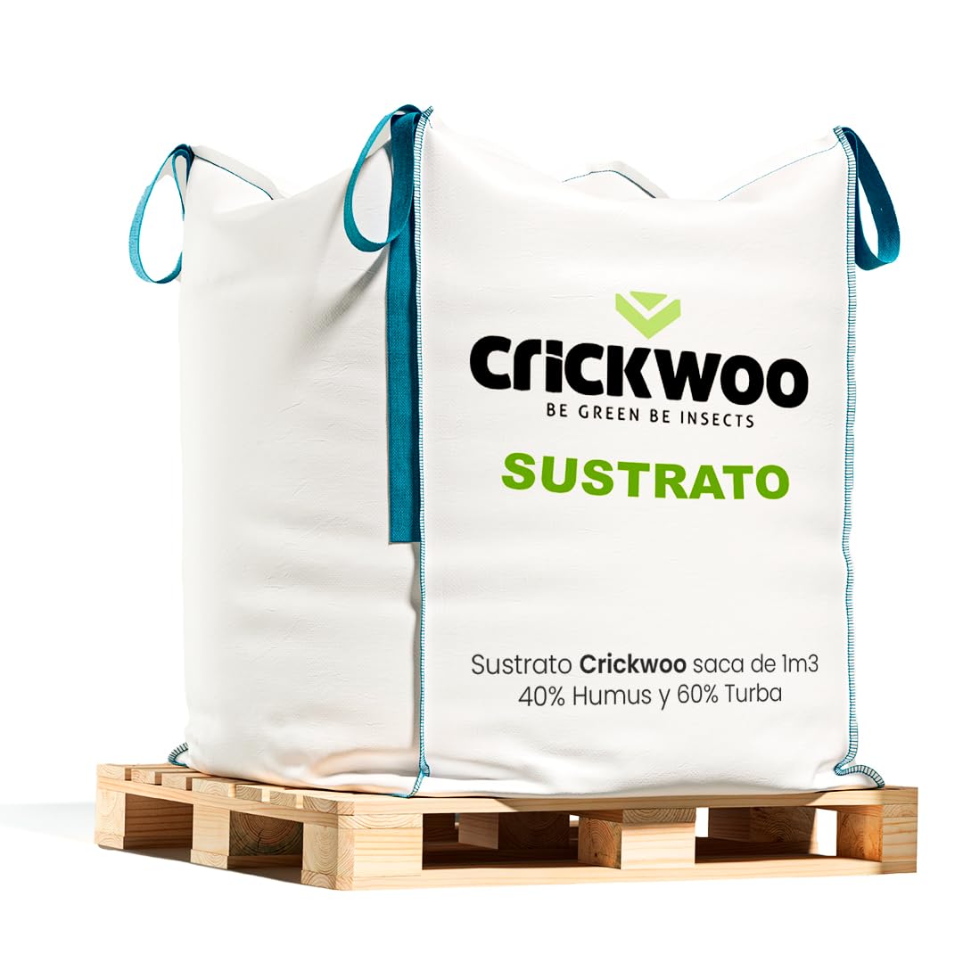 Crickwoo - Sustrato Turba Enriquecido con Humus de Lombriz. Saca Big-Bag 1m3-1000L (40% Humus de Lombriz y 60% Turba del Báltico)