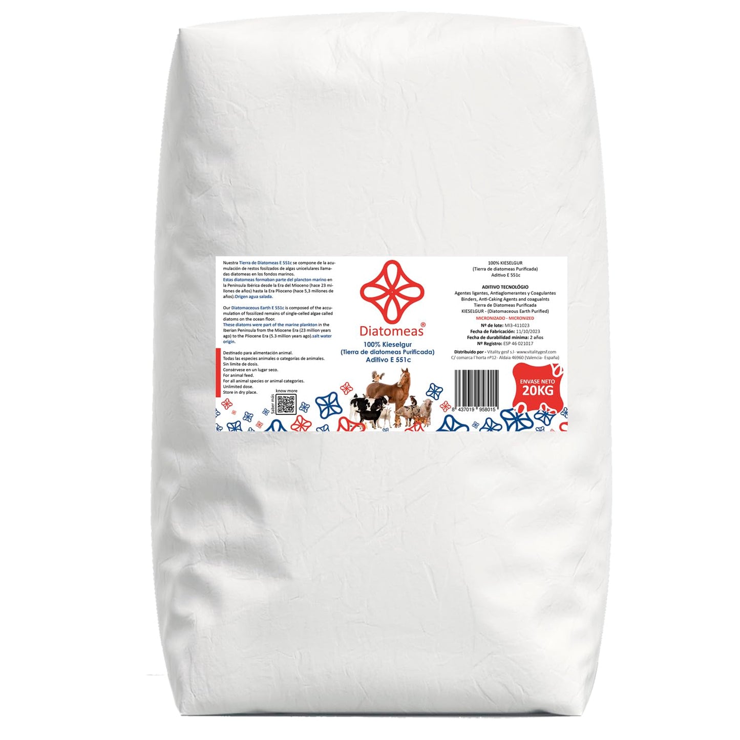 Diatomeas® - Tierra de diatomeas MICRONIZADA 20 kg - E551C -