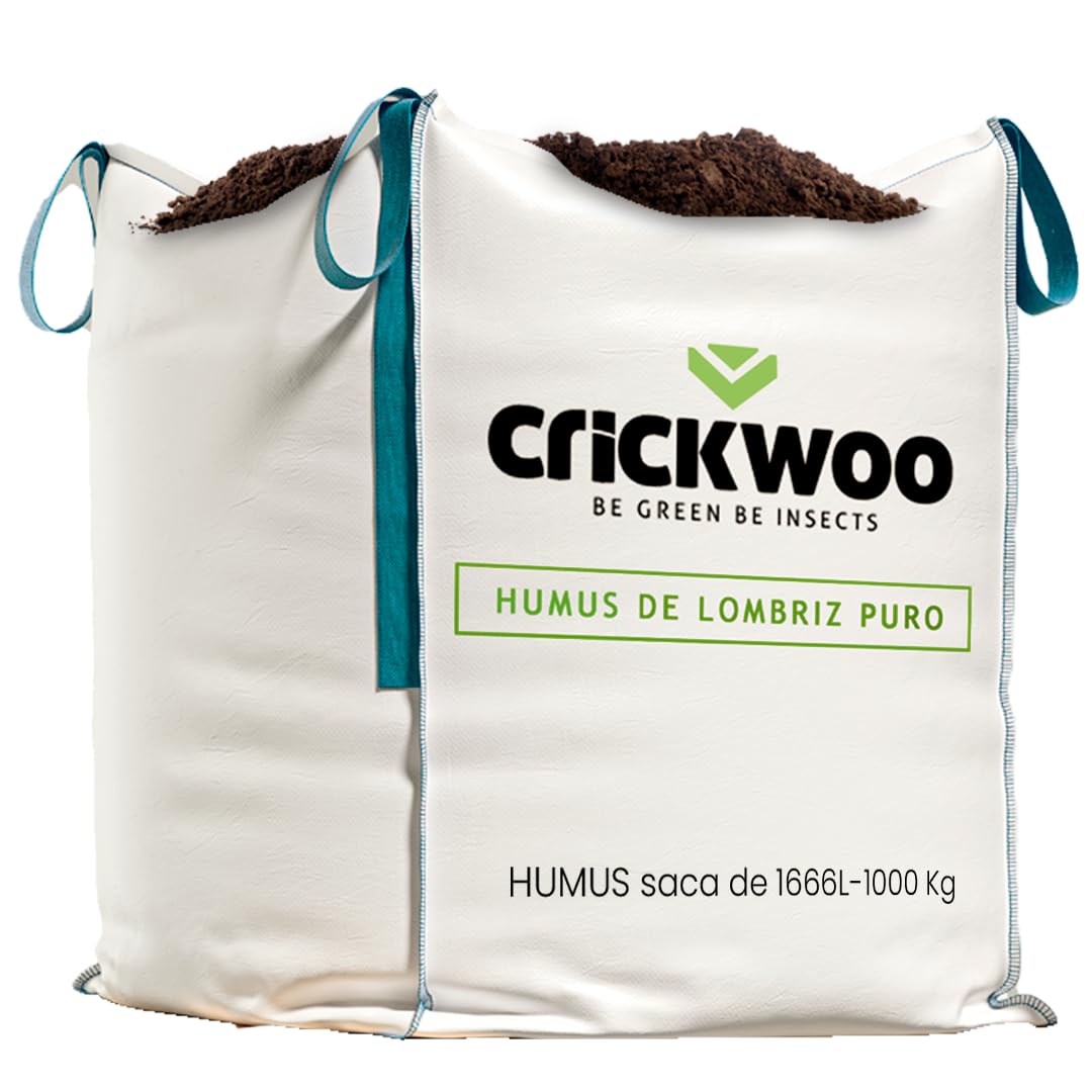 CRICKWOO - Humus de Lombriz para Plantas Puro. Saca Big-Bag 1.666L / 1.000KG. El Mejor Abono Natural