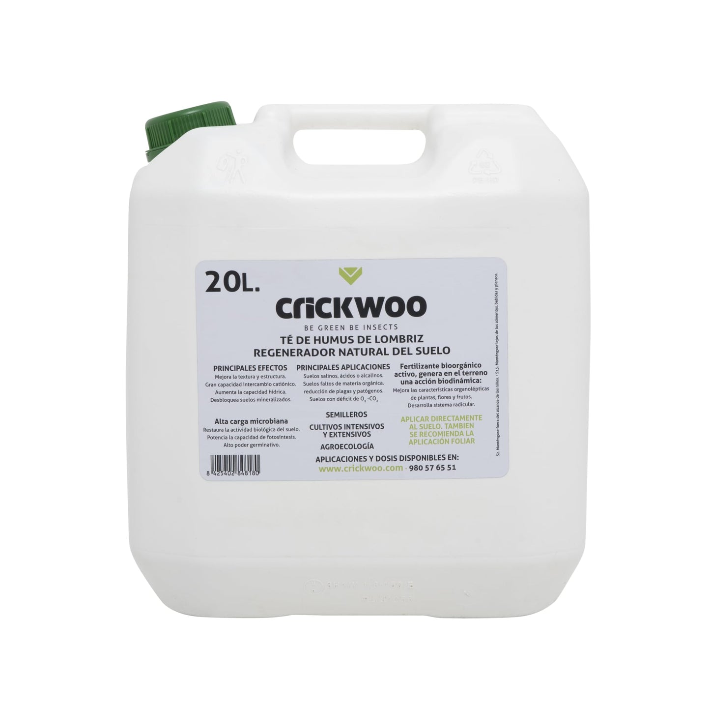 CRICKWOO - Humus de Lombriz Líquido - 20L, Fertilizante Foliar, Abono Orgánico