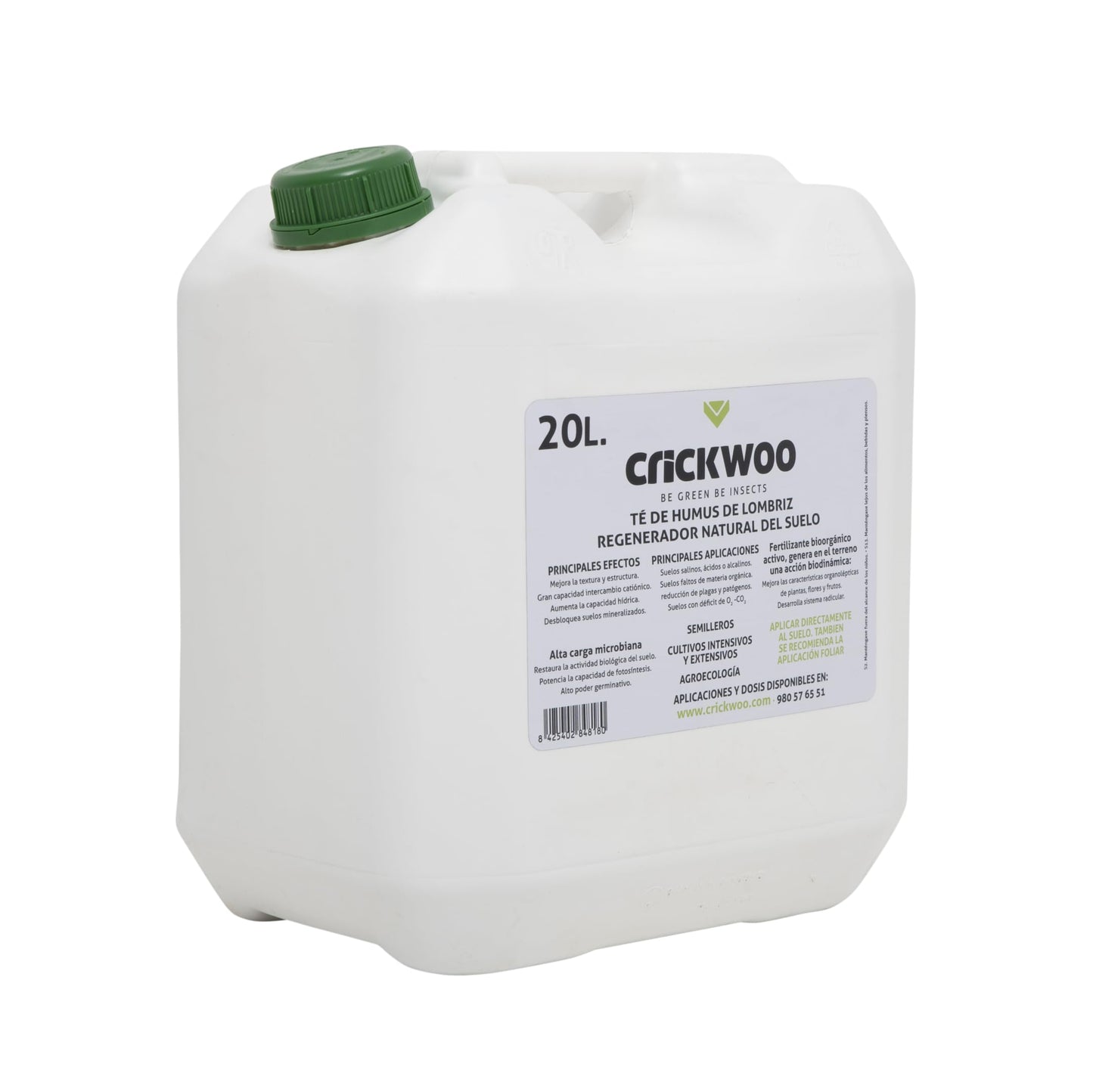 CRICKWOO - Humus de Lombriz Líquido - 20L, Fertilizante Foliar, Abono Orgánico