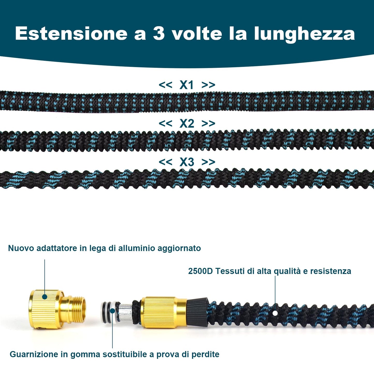 30M Mangueras Extensible con 10 Funciones con conectores de Aleación de zinc