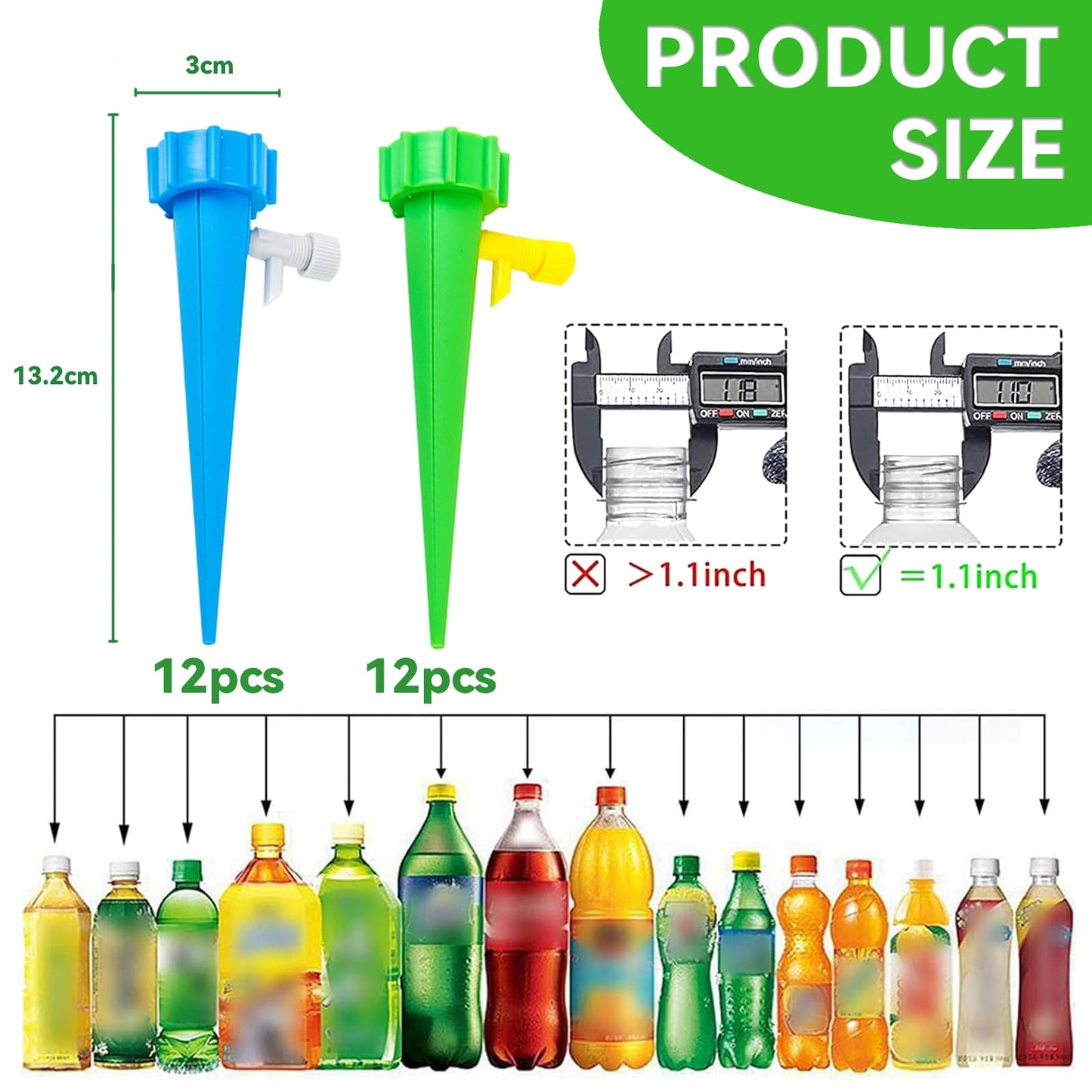 24 Piezas Riego por Goteo Automático Dispensador Agua para botellasSistema de riego Ajustable