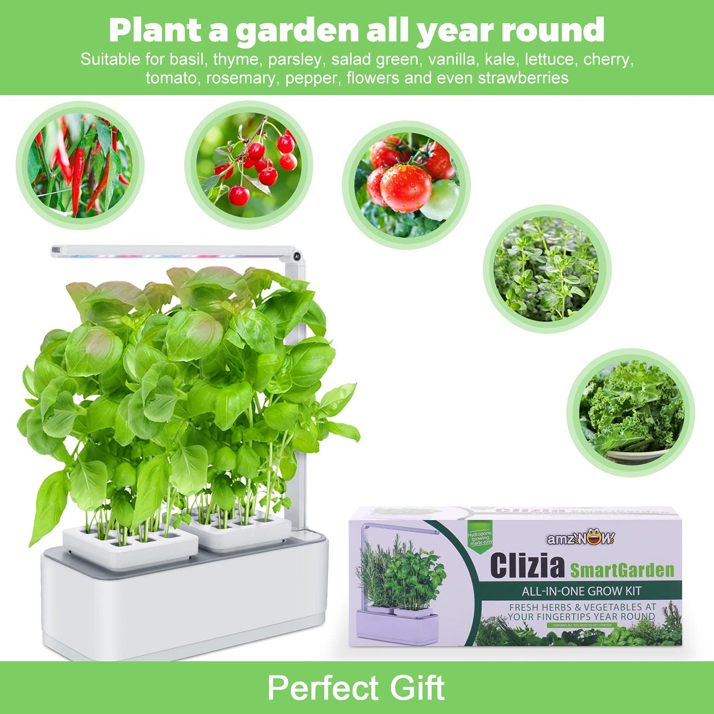 Clizia Smart Garden Huerto de Interior, Sistema de Cultivo hidropónico