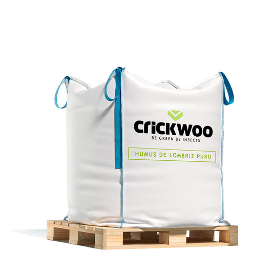 Crickwoo - Humus de Lombriz para Plantas Puro. Saca Big-Bag 1m3-1.000L / 600KG, Abono Natural