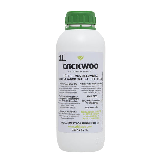 CRICKWOO - Humus de Lombriz Líquido - 1L, Fertilizante Foliar, Abono Orgánico