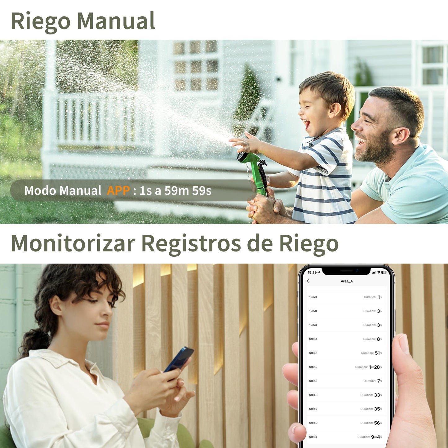 Diivoo Programador de Riego WiFi 2 Salidas, Temporizador Riego Automático con 5 Programas & 2 Modos de riego & La Lluvia se Retrasó, Riego Automatico Compatible con Alexa y Smart App para Jardín