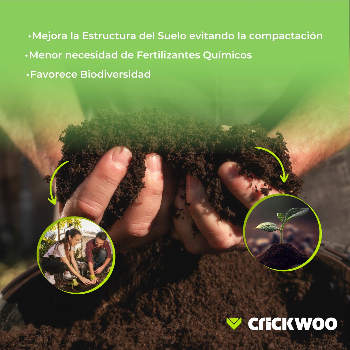 Crickwoo - Humus de Lombriz para Plantas Puro. Palet 24 Sacos 42L / 25KG, Abono Natural