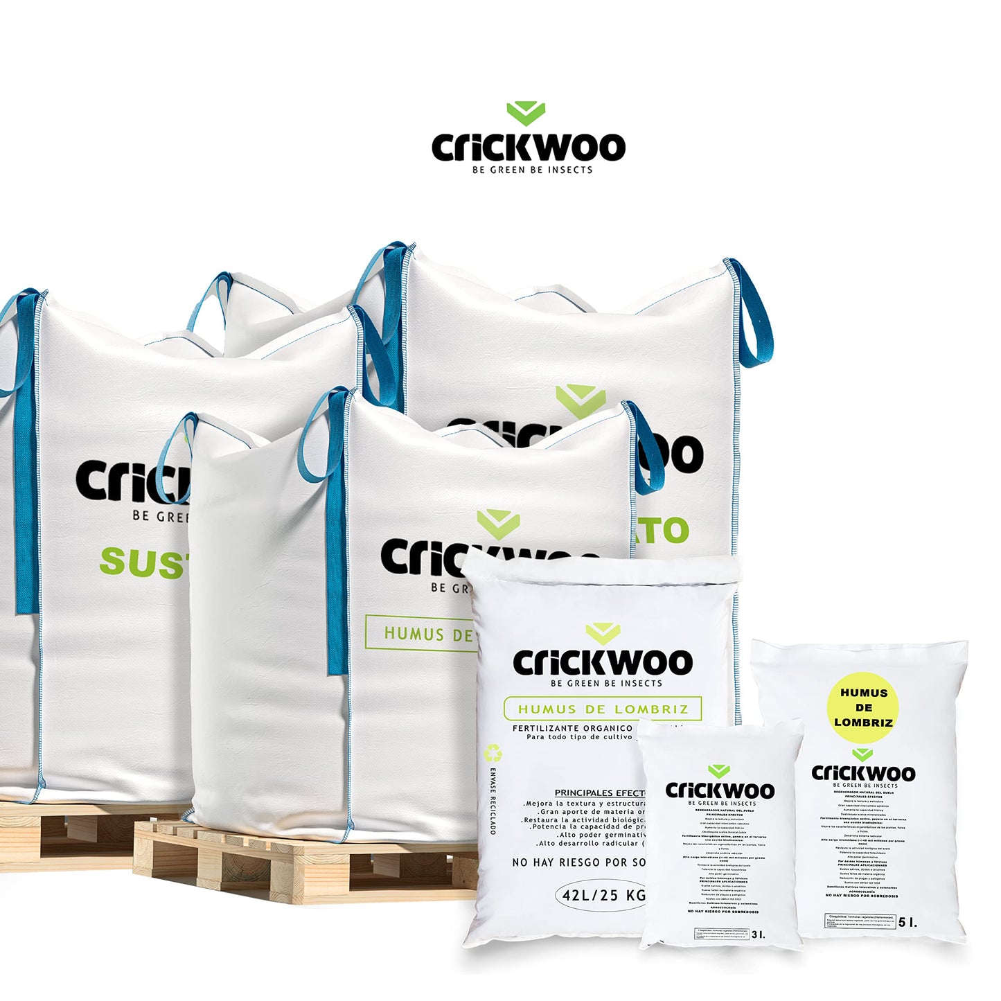 CRICKWOO - Humus de Lombriz para Plantas Puro. Saca Big-Bag 1.666L / 1.000KG. El Mejor Abono Natural