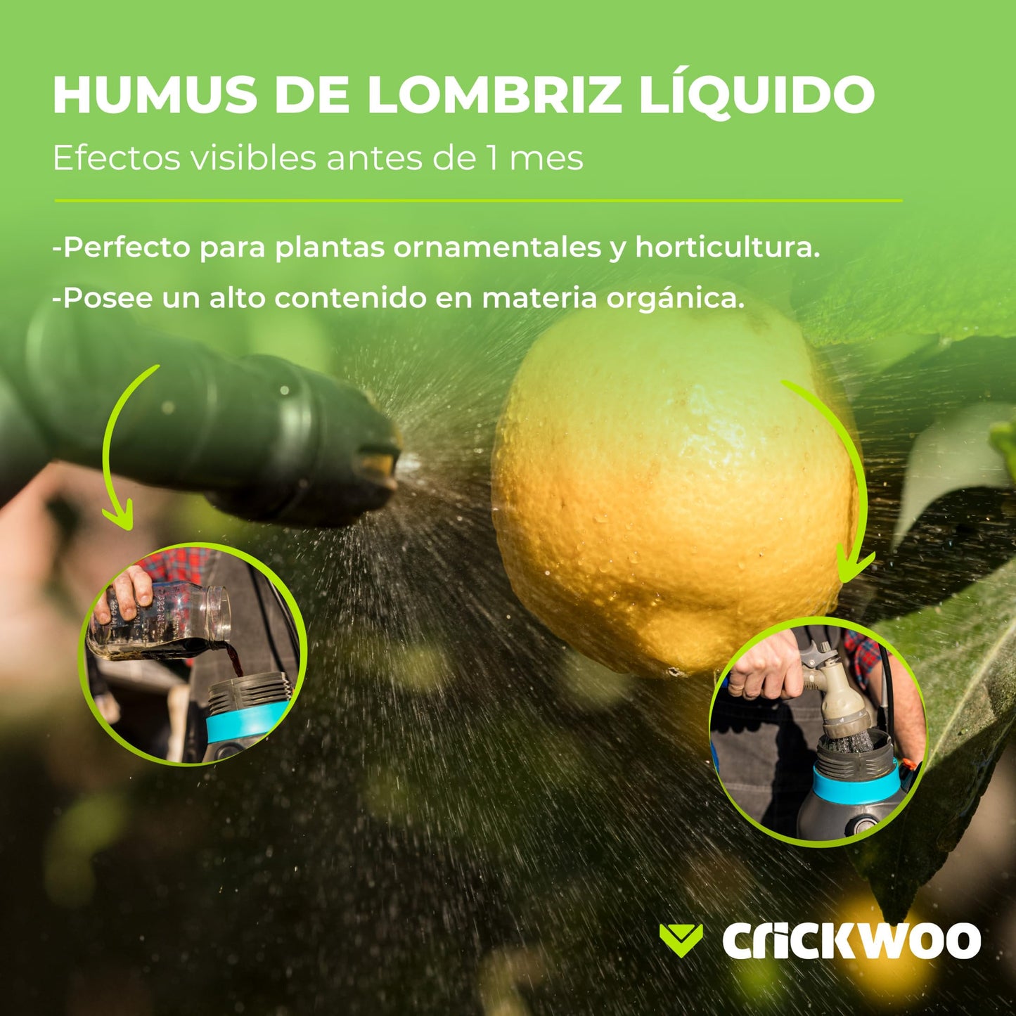CRICKWOO - Humus de Lombriz Líquido - 1M3-1.000L, Fertilizante Foliar, Abono Orgánico