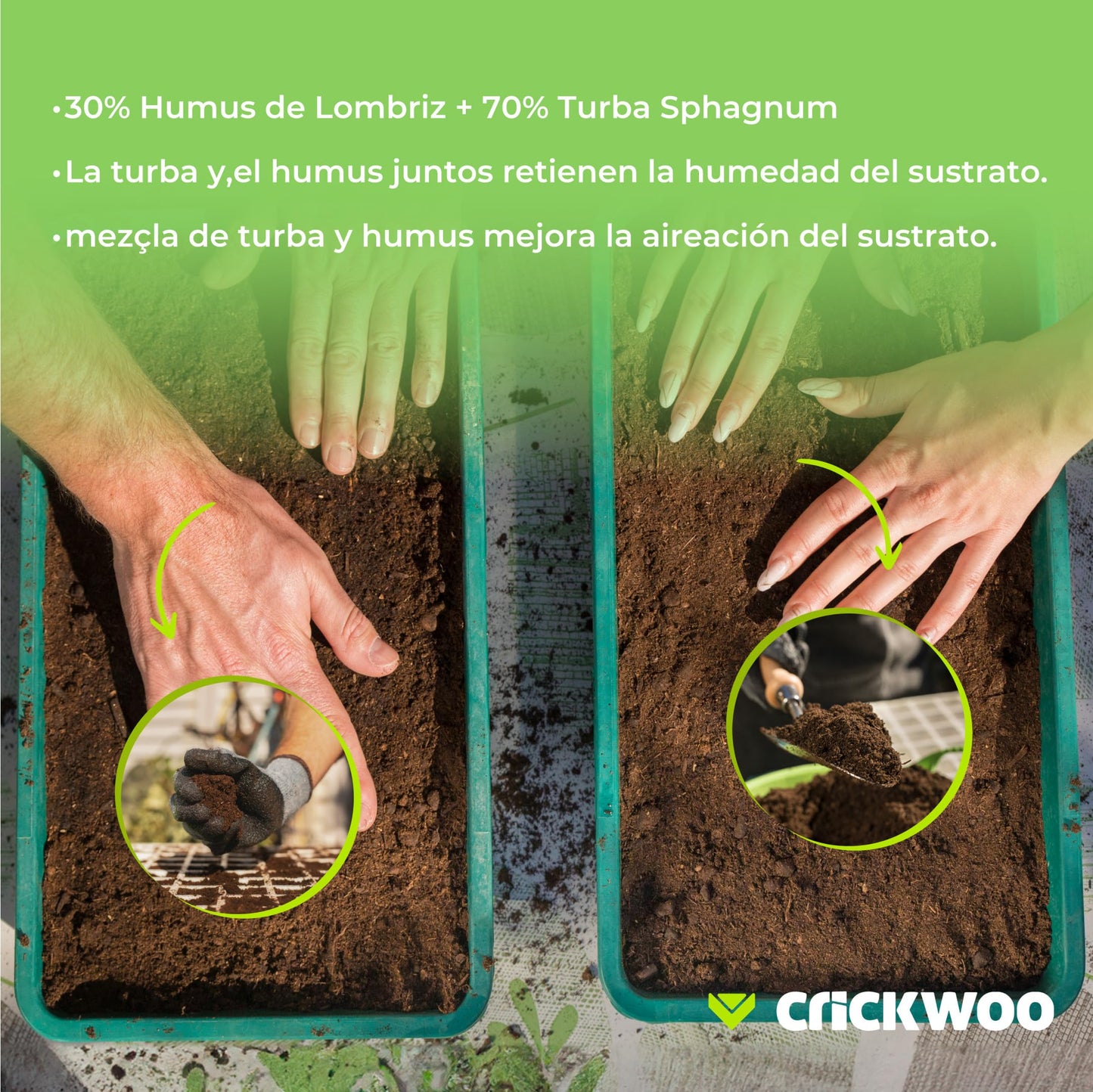 Crickwoo - Humus de Lombriz para Plantas Puro. Saca Big-Bag 1m3-1.000L / 600KG, Abono Natural