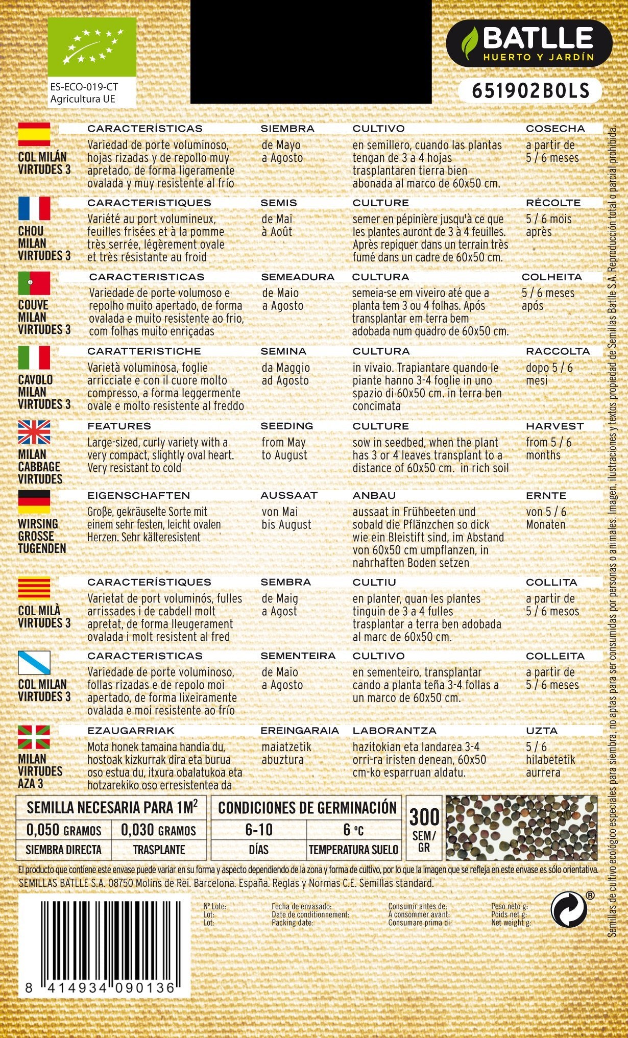 Semillas Batlle Col Virtudes - ECO